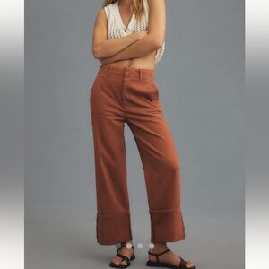 Pilcro Relaxed Cuffed Pants Dark Orange